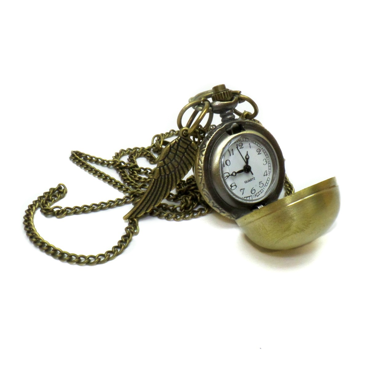 Collana Boccino D Oro color Bronzo da Quidditch con Orologio HabibiShop