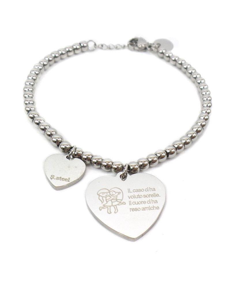 Acquista Bracciale con Ciondolo Cuore e Frase su