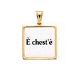 Habibi Jewels Charm Pendente in Acciaio Gold con Scritta E CHEST E' Elegante e Versatile per Collana Magnetica Calamita Idea Regalo