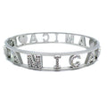 Habibi Jewels Bracciale AMICA in Acciaio Modello Rigido da Donna con Scritta Zirconi Bianchi Braccialetto Chiusura a Manetta Bracelet for woman Idea Regalo Compleanno Onomastico Laurea Amicizia