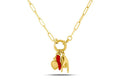 Habibi Jewels Collana da Donna in Acciaio Corno Sacro Cuore Mano Corna Catena Gold Dorata Modello Portafortuna Chiusura a Timone Idea Regalo Ragazza Compleanno Festa della Mamma Natale
