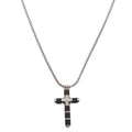 Habibi Jewels Collana Croce Acciaio Uomo Stilizzata Nera Catena a Maglia Festa del Papà Idea Regalo Compleanno Laurea