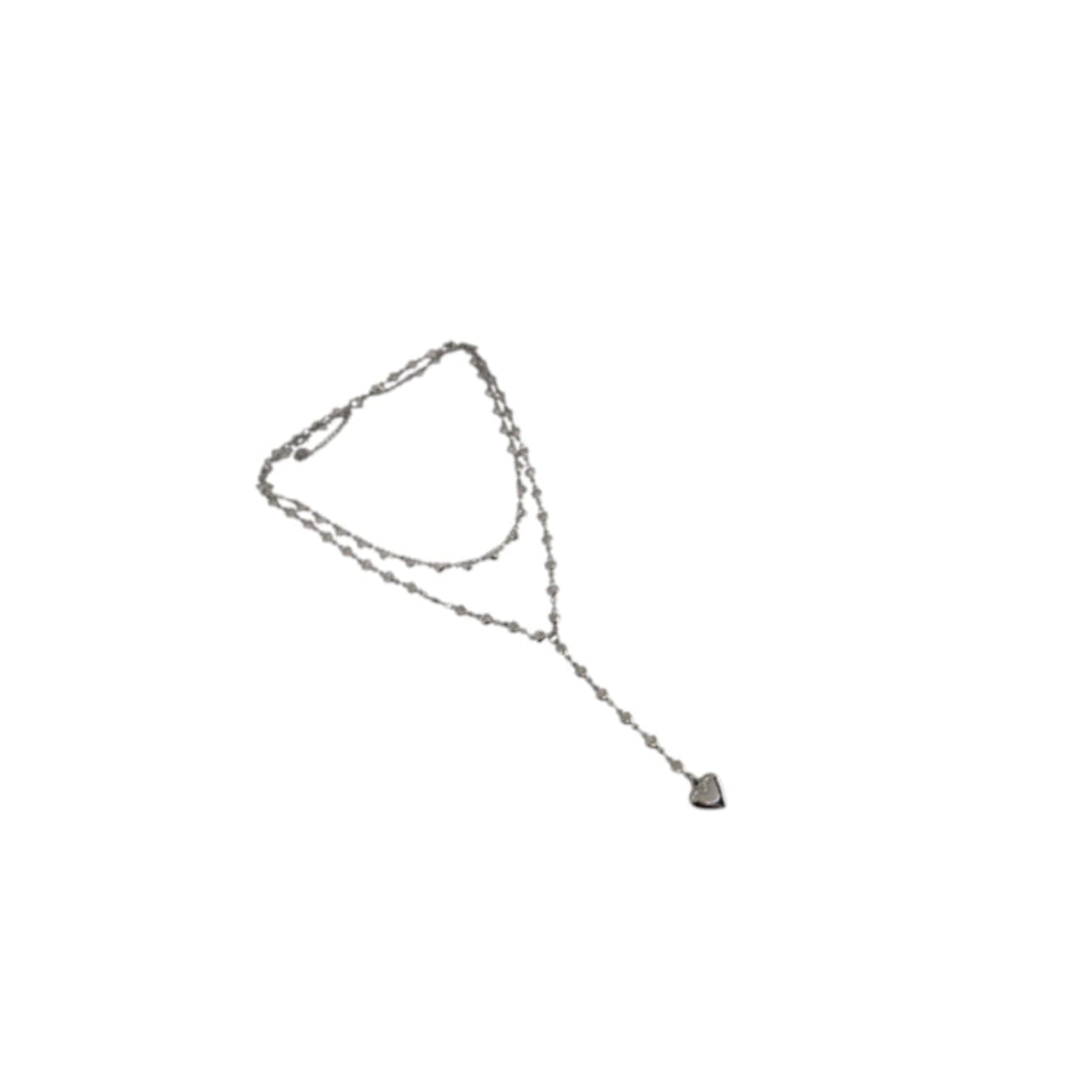 Habibi Jewels Set 2 Collane da Donna in Acciaio Silver con Cuori e pendente a Cuore per Occasioni Speciali Idea Regalo Ragazza Compleanno Festa della Mamma Natale