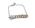 Habibi Jewels Bracciale da Donna con scritta Sticazzi braccialetto in acciaio maglia catenina chiusura moschettone