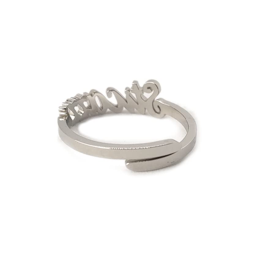 Habibi Jewels Anello da Donna in Acciaio con Scritta STICAZZI Regolabile Idea Regalo Festa della mamma Festa della donna compleanno Natale