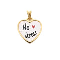 Habibi Jewels Charm Pendente Cuore in Acciaio Gold con Scritta NO STRESS Elegante e Versatile Collana Magnetica Calamita Idea Regalo