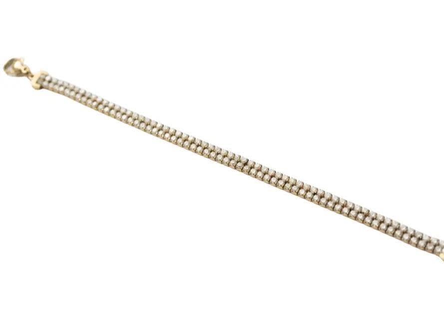 Habibi Jewels Bracciale Acciaio Doppio Tennis Gold con Cubic Zirconia da Donna in Acciaio e Zirconi Colore Gold Dorato per ogni Occasione Idea Regalo Ragazza Compleanno Festa della Mamma Natale
