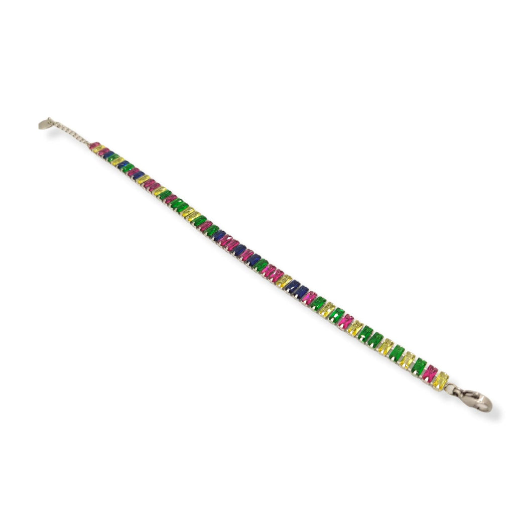 Habibi Jewels Bracciale Tennis donna in acciaio multicolore regolabile chiusura a moschettone bracelet for woman Idea Regalo