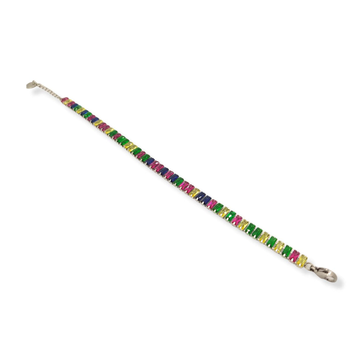 Habibi Jewels Bracciale Tennis donna in acciaio multicolore regolabile chiusura a moschettone bracelet for woman Idea Regalo