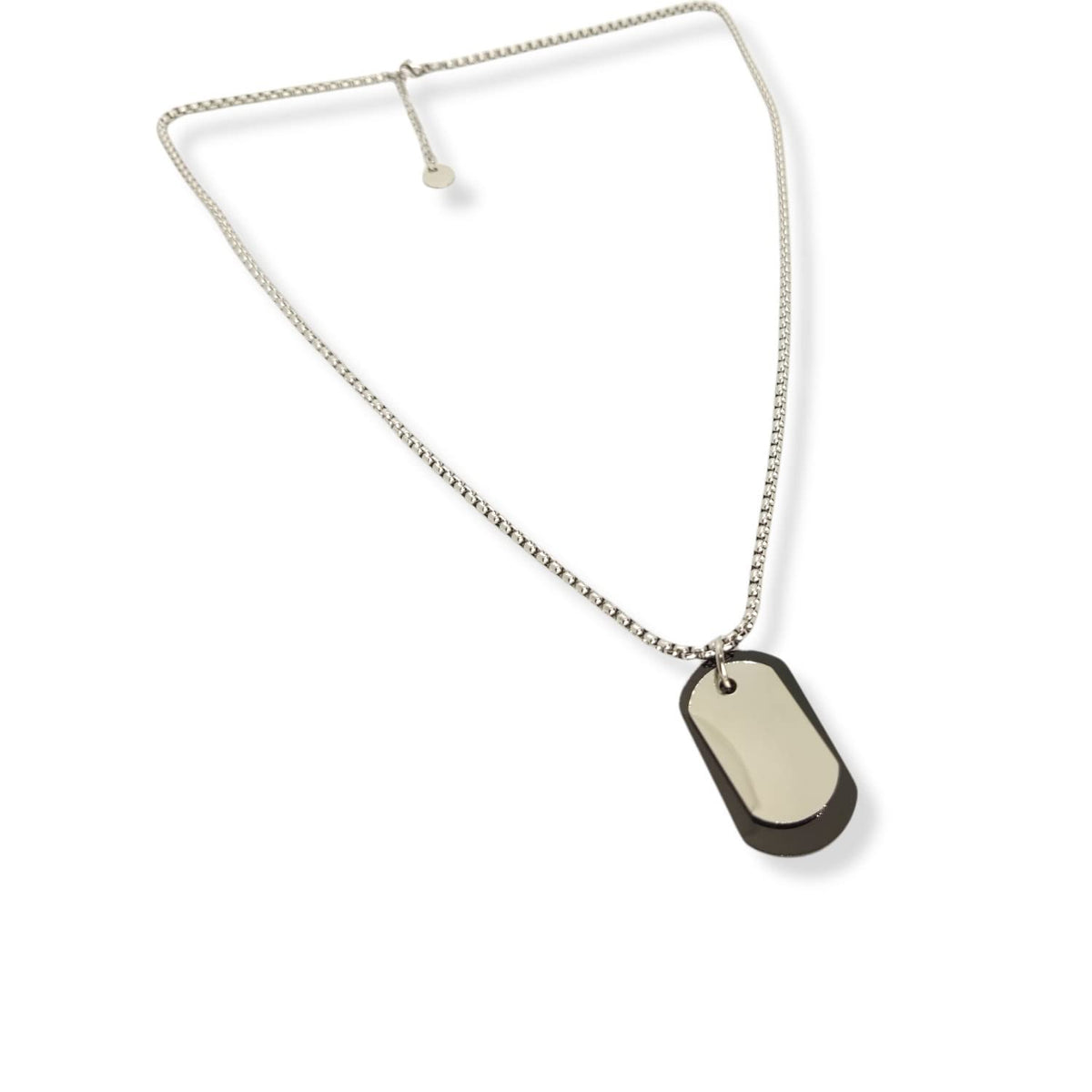 Habibi Jewels Collana in acciaio da uomo con targhetta militare nera e acciaio necklace man targhette piastrina piastrine Sport Idea Regalo Compleanno Amore Amicizia