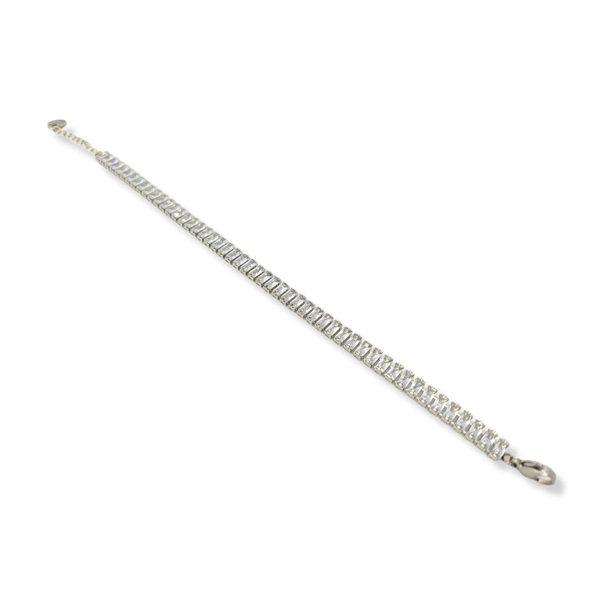 Habibi Jewels Bracciale Tennis donna in acciaio bianco regolabile chiusura a moschettone bracelet for woman Idea Regalo