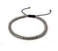Habibi Jewels Bracciale da Uomo in Pietre Dure Rondelle Ematite 4 mm con Elementi in Acciaio e Chiusura Scorrevole Finitura Lucida Creazione artigianale, Made in Italy, Fatto a Mano