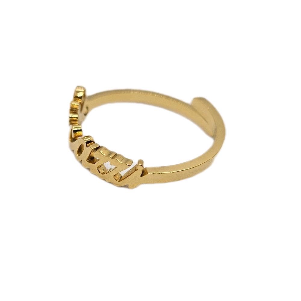 Habibi Jewels Anello da Donna in Acciaio con Scritta STICAZZI Gold Dorato Regolabile Altezza 5 mm Finitura Lucidissima Anallergico Ideale per Occasioni Speciali