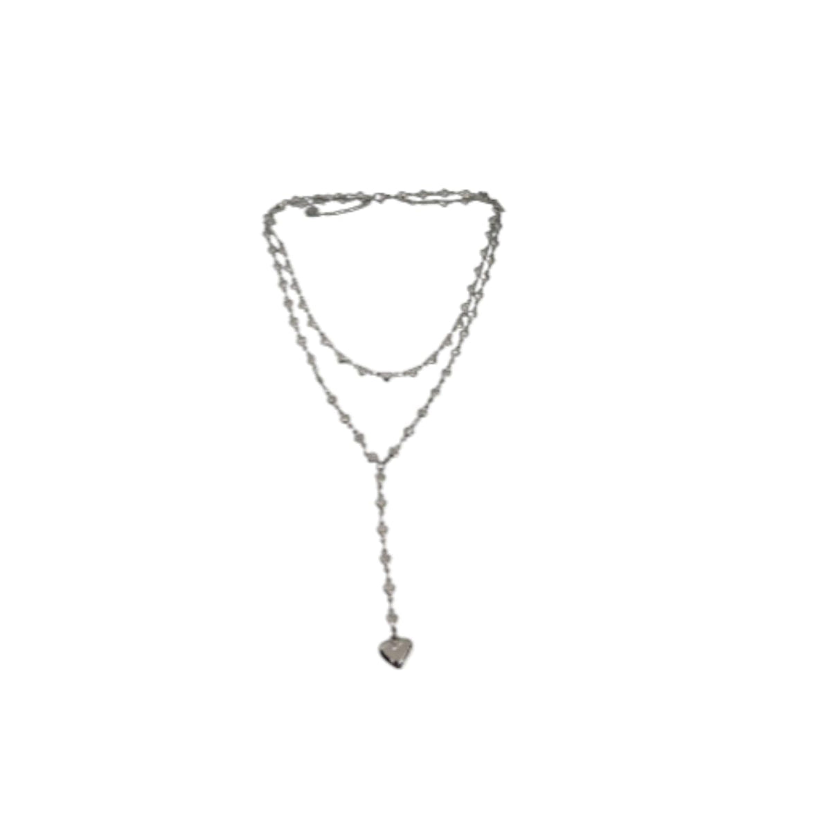 Habibi Jewels Set 2 Collane da Donna in Acciaio Silver con Cuori e pendente a Cuore per Occasioni Speciali Idea Regalo Ragazza Compleanno Festa della Mamma Natale