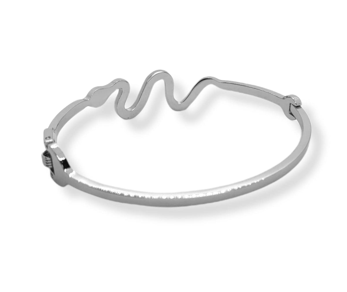 Habibi Jewels Bracciale brillantini Donna Acciaio rigido con serpente zirconi modello a manetta braccialetto ragazza gioiello bijoux