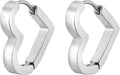 Habibi Jewels Orecchini da Donna Cuore Silver in Acciaio Inossidabile modello A Lobo Anallergico Chiusura a Scatto Idea Regalo Compleanno Laurea Festa