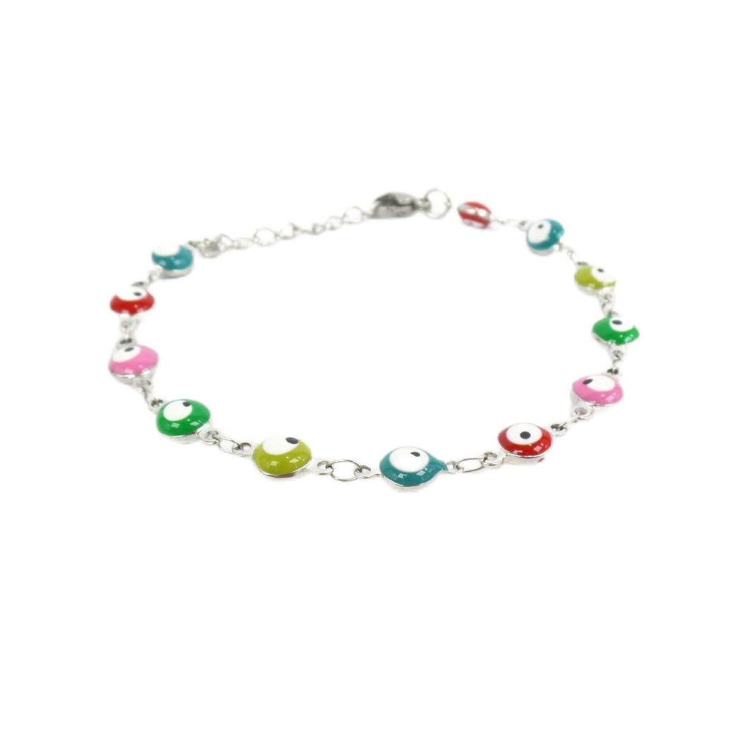 Habibi Jewels Bracciale con Occhio Greco Portafortuna da Donna in Acciaio Amuleto con Moschettone Regolabile Idea Regalo Festa della Mamma Compleanno Laurea