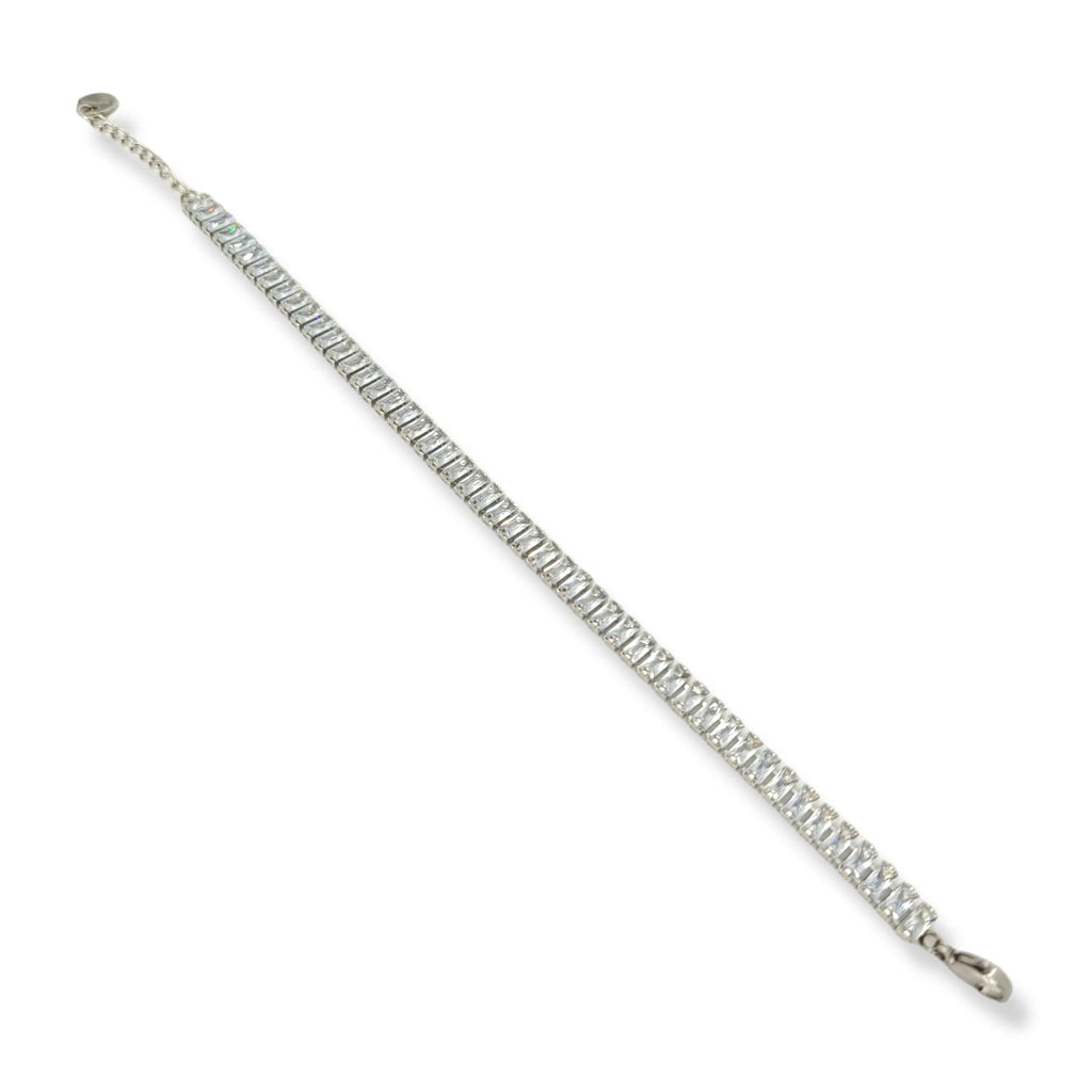 Habibi Jewels Bracciale Tennis donna in acciaio bianco regolabile chiusura a moschettone bracelet for woman Idea Regalo