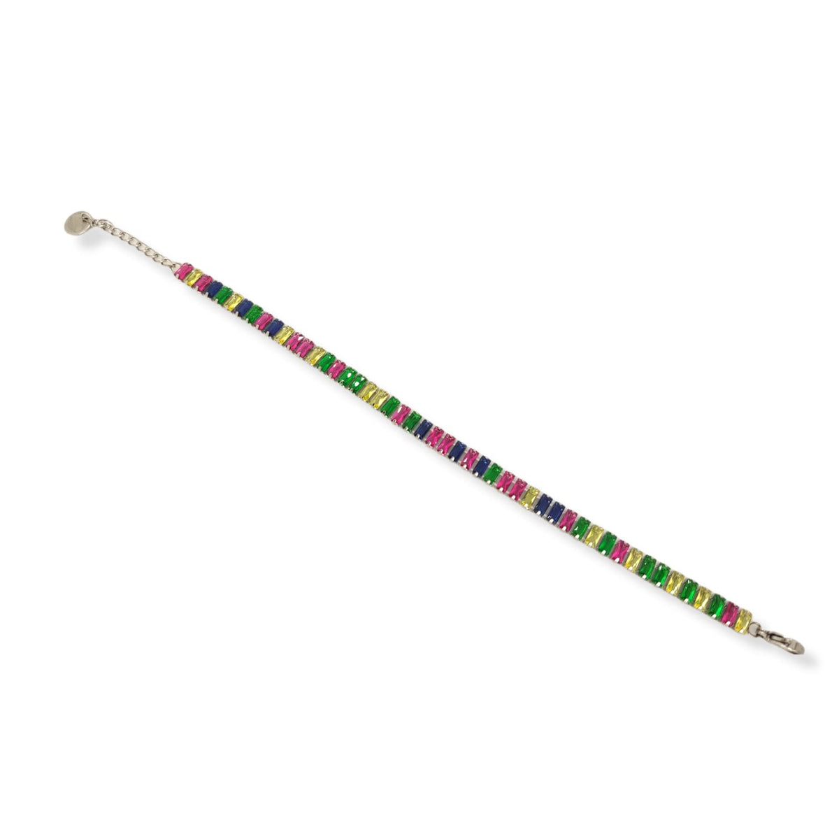 Habibi Jewels Bracciale Tennis donna in acciaio multicolore regolabile chiusura a moschettone bracelet for woman Idea Regalo