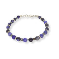 Habibi Jewels Bracciale Uomo Donna con Pietre dure Sodalite da 6 mm ematite a cubetti dischetti in acciaio cavo ed elementi in acciaio Idea Regalo Compleanno Natale Bijoux
