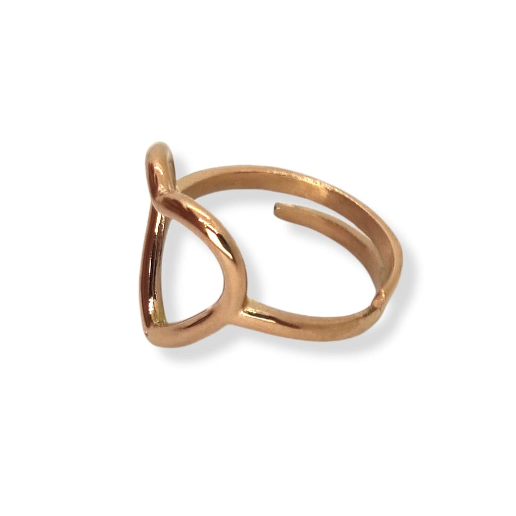 Habibi Jewels Anello da Donna in Acciaio a forma di Cuore Color Rosa Rosé Regolabile Idea Regalo Festa della mamma Festa della donna compleanno
