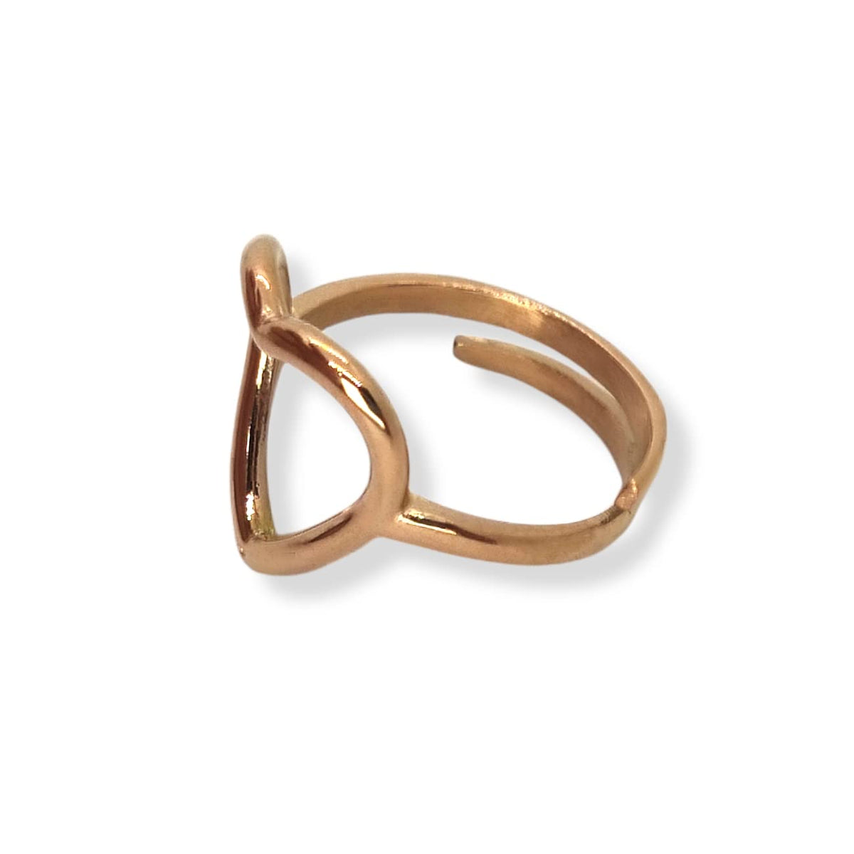 Habibi Jewels Anello da Donna in Acciaio a forma di Cuore Color Rosa Rosé Regolabile Idea Regalo Festa della mamma Festa della donna compleanno