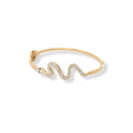 Habibi Jewels Bracciale in Acciaio Inox rigido da donna colore rosa rosé con serpente zirconi modello a manetta braccialetto ragazza bracelet for woman