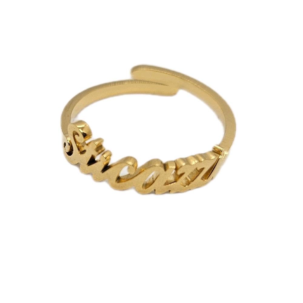 Habibi Jewels Anello da Donna in Acciaio con Scritta STICAZZI Gold Dorato Regolabile Altezza 5 mm Finitura Lucidissima Anallergico Ideale per Occasioni Speciali