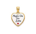 Habibi Jewels Charm Pendente Cuore in Acciaio Gold con Scritta MEGLIO CHE STO ZITTA Elegante e Versatile Collana Magnetica Calamita Idea Regalo