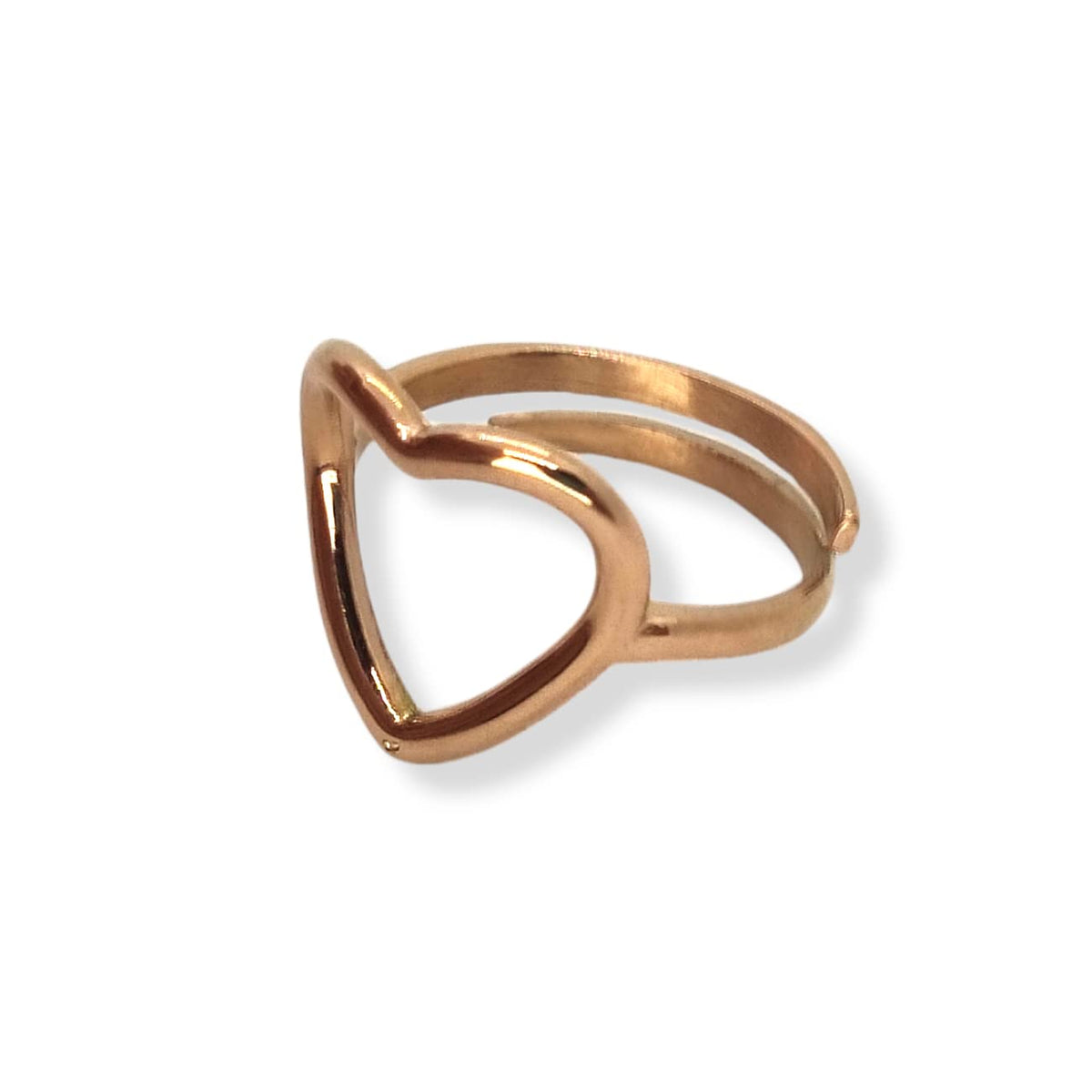 Habibi Jewels Anello da Donna in Acciaio a forma di Cuore Color Rosa Rosé Regolabile Idea Regalo Festa della mamma Festa della donna compleanno