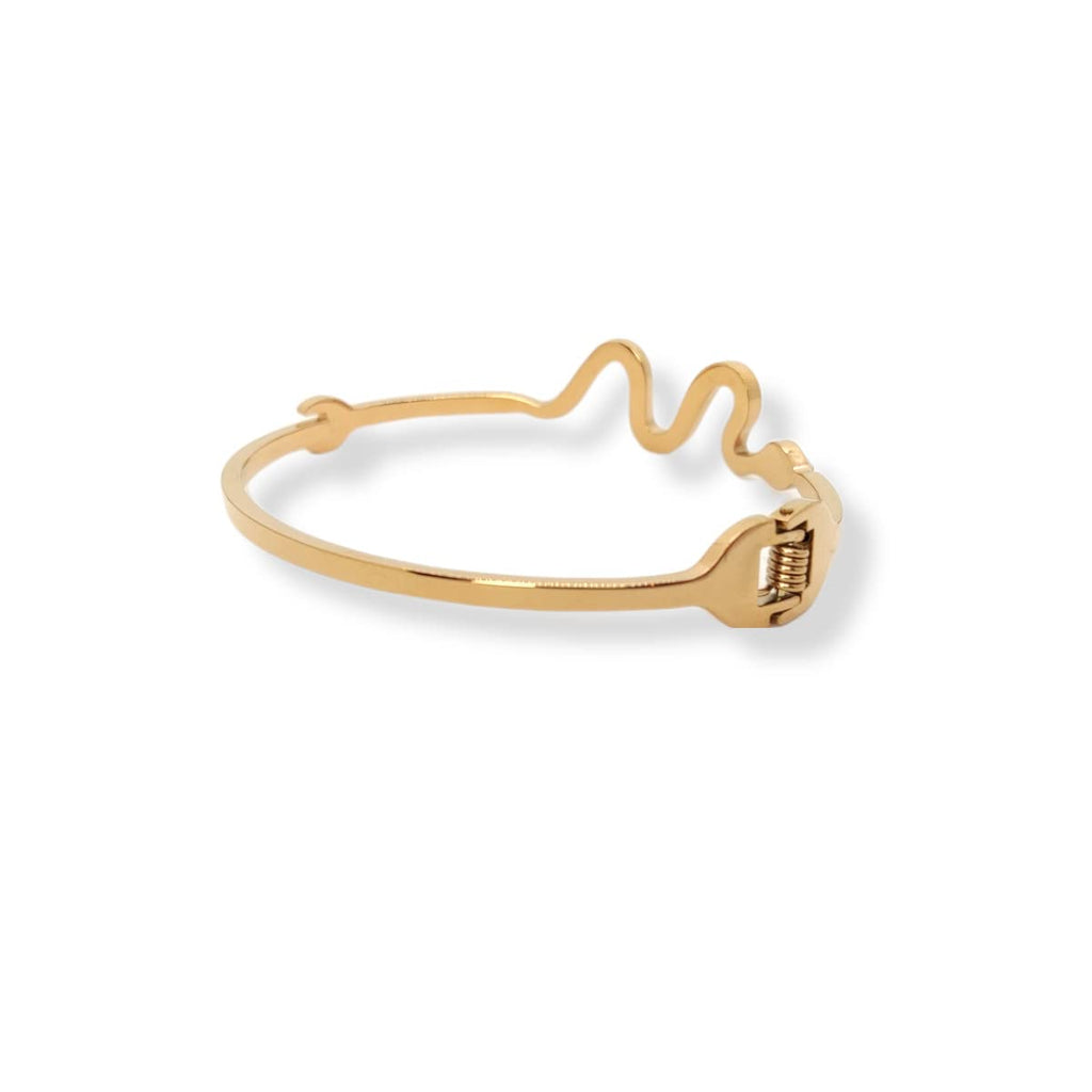 Habibi Jewels Bracciale in Acciaio Inox rigido da donna colore rosa rosé con serpente zirconi modello a manetta braccialetto ragazza bracelet for woman