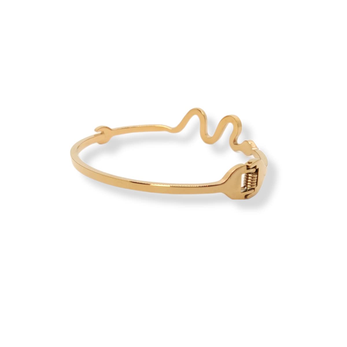 Habibi Jewels Bracciale in Acciaio Inox rigido da donna colore rosa rosé con serpente zirconi modello a manetta braccialetto ragazza bracelet for woman