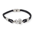 Habibi Jewels Bracciale Ancora Uomo in Acciaio e Nero con Chiusura ad Incastro Braccialetto Idea Regalo Festa del Papà Compleanno Laurea