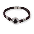 Habibi Jewels Bracciale Ancora Uomo in Acciaio e Cordino Marrone Nera Chiusura ad Incastro Braccialetto Navy Idea Regalo Festa del Papà Compleanno Laurea