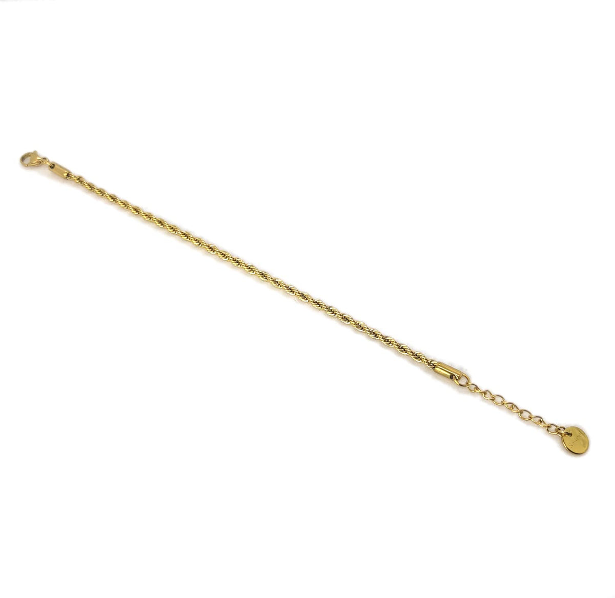 Habibi Jewels Bracciale Uomo Donna Acciaio Modello Catena Corda Intrecciata Color Oro Gold Torcion 2 mm Braccialetto Idea Regalo Festa del Papà Compleanno Laurea