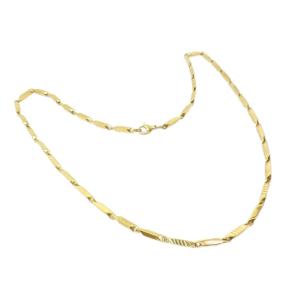 Habibi Jewels Collana da Uomo in Acciaio Modello Maglia a Rombo Colore Oro Giallo Dorata Chiusura a Moschettone Idea Regalo Festa del Papà Compleanno Laurea