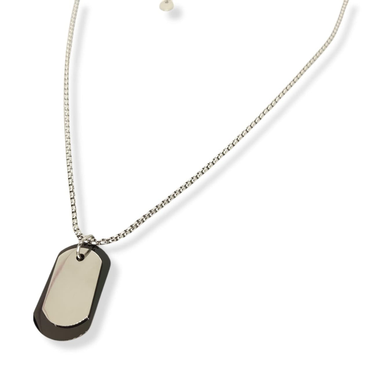 Habibi Jewels Collana in acciaio da uomo con targhetta militare nera e acciaio necklace man targhette piastrina piastrine Sport Idea Regalo Compleanno Amore Amicizia