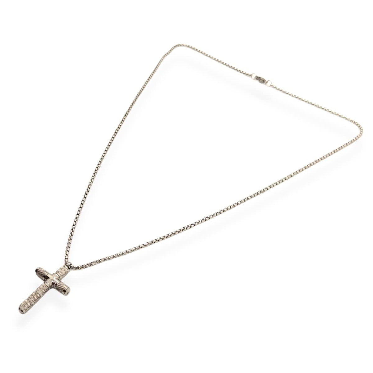 Habibi Jewels Collana Croce Acciaio Uomo Stilizzata Catena a Maglia Chiusura a Moschettone Festa del Papà Idea Regalo Compleanno Laurea
