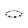Habibi Jewels Bracciale Elastico con Pietre aulite, Occhio di Tigre, angelite ed Elemento in Argento 925 Prodotto Artigianale Made in Italy