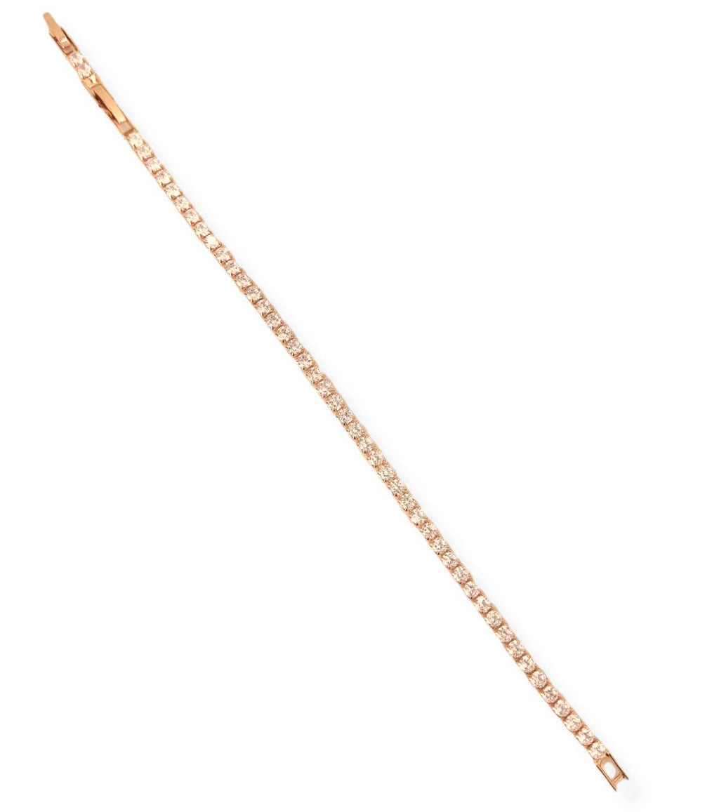 Habibi Jewels Bracciale Tennis Donna in Acciaio Color Oro Rosa Rosé con Strass Bianchi Brillantini Braccialetto Idea Regalo Compleanno Laurea