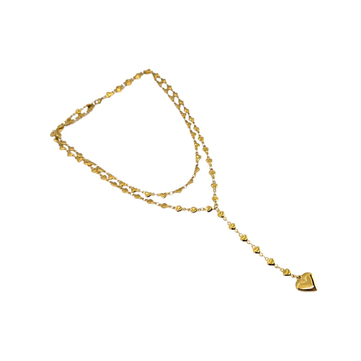 Habibi Jewels Set 2 Collane da Donna in Acciaio Gold con Cuori e pendente a Cuore per Occasioni Speciali Idea Regalo Ragazza Compleanno Festa della Mamma Natale