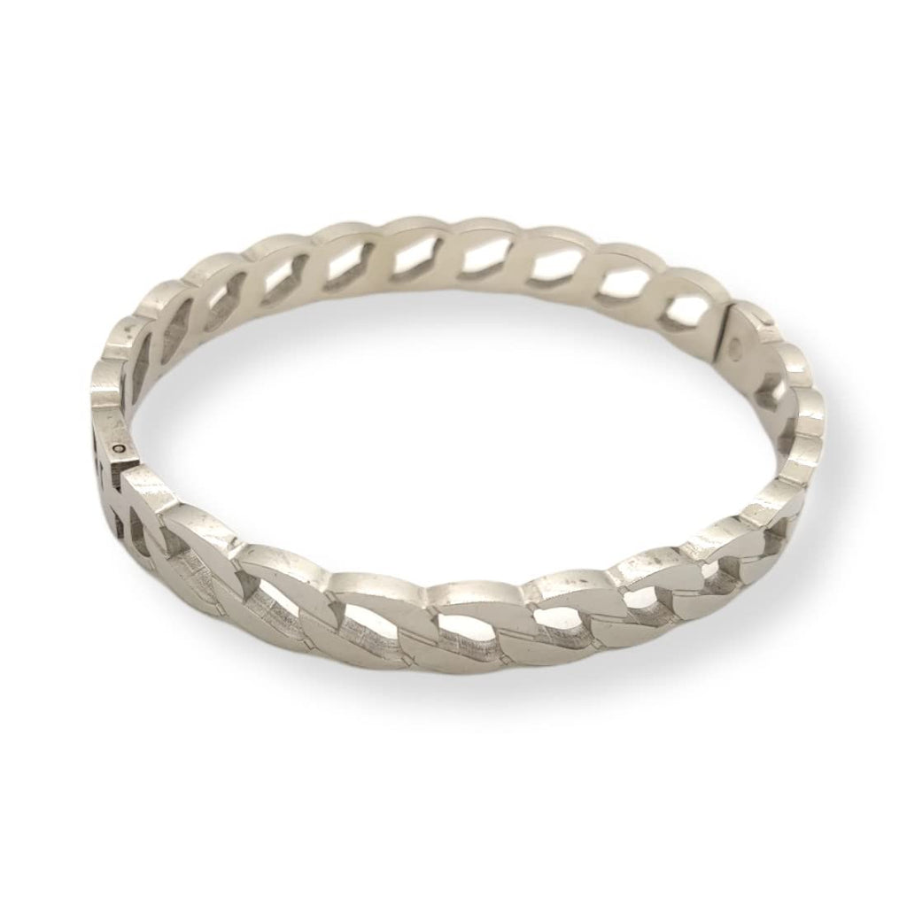 Habibi Jewels Bracciale Donna Acciaio Modello Rigido Color Acciaio Bracelet for Woman Braccialetto Idea Regalo Compleanno Natale Festa della Mamma