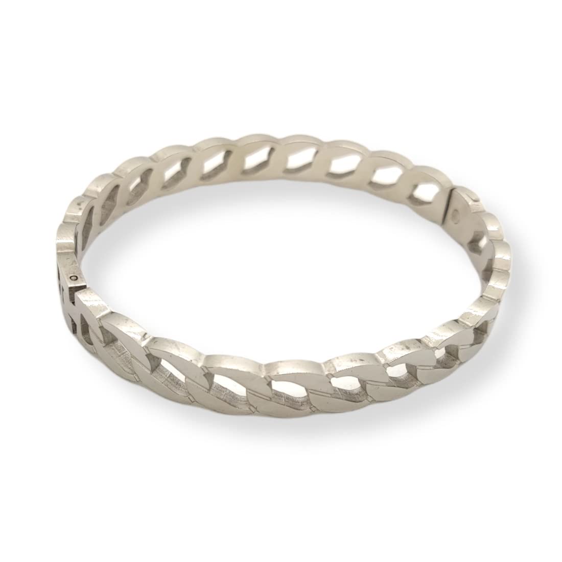 Habibi Jewels Bracciale Donna Acciaio Modello Rigido Color Acciaio Bracelet for Woman Braccialetto Idea Regalo Compleanno Natale Festa della Mamma