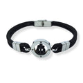 Habibi Jewels Bracciale Ancora da Uomo in Acciaio e Cordino Nero con Chiusura ad Incastro Braccialetto Navy Idea Regalo Festa del Papà Compleanno Laurea