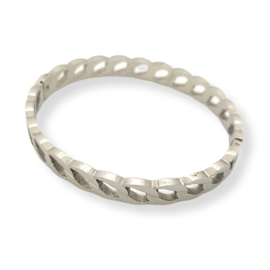 Habibi Jewels Bracciale Donna Acciaio Modello Rigido Color Acciaio Bracelet for Woman Braccialetto Idea Regalo Compleanno Natale Festa della Mamma