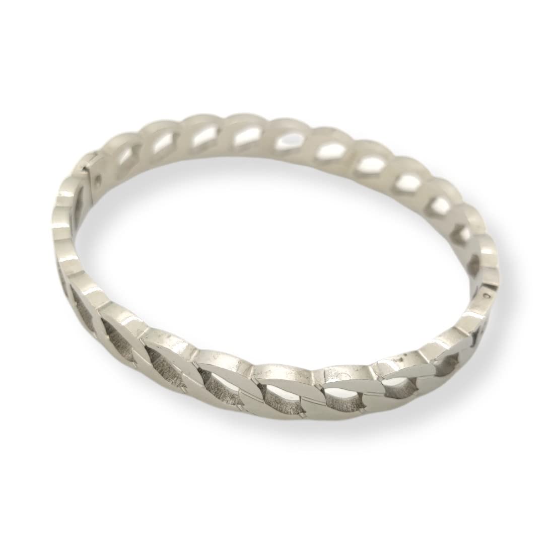Habibi Jewels Bracciale Donna Acciaio Modello Rigido Color Acciaio Bracelet for Woman Braccialetto Idea Regalo Compleanno Natale Festa della Mamma