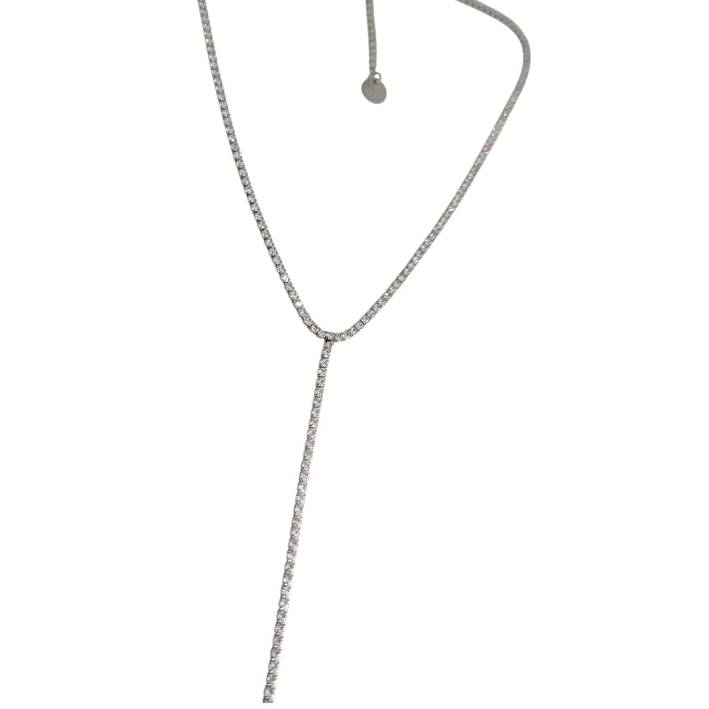 Habibi Jewels Collana Tennis da Donna in Acciaio Tempestata di Brillantini Modello a Y Ideale per Occasioni Speciali Idea Regalo Ragazza Compleanno Festa della Mamma Natale