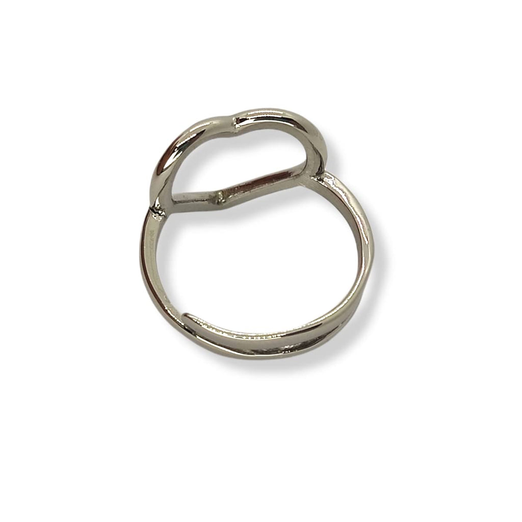 Habibi Jewels Anello da Donna in Acciaio a forma di Cuore Regolabile Ring for Woman Idea Regalo Festa della mamma Festa della donna compleanno Natale
