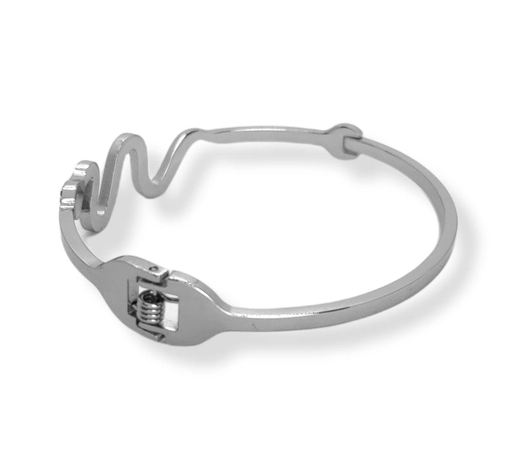 Habibi Jewels Bracciale brillantini Donna Acciaio rigido con serpente zirconi modello a manetta braccialetto ragazza gioiello bijoux