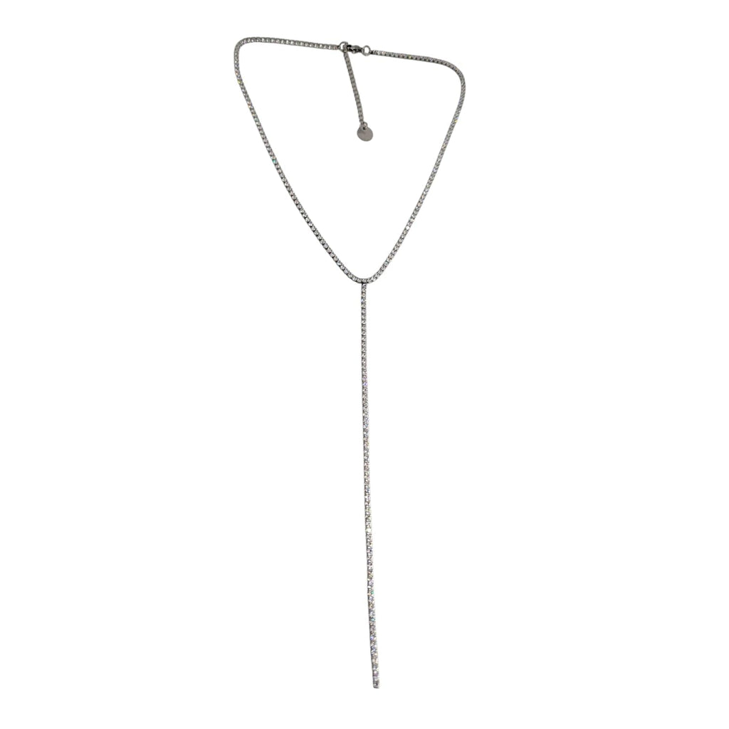 Habibi Jewels Collana Tennis da Donna in Acciaio Tempestata di Brillantini Modello a Y Ideale per Occasioni Speciali Idea Regalo Ragazza Compleanno Festa della Mamma Natale